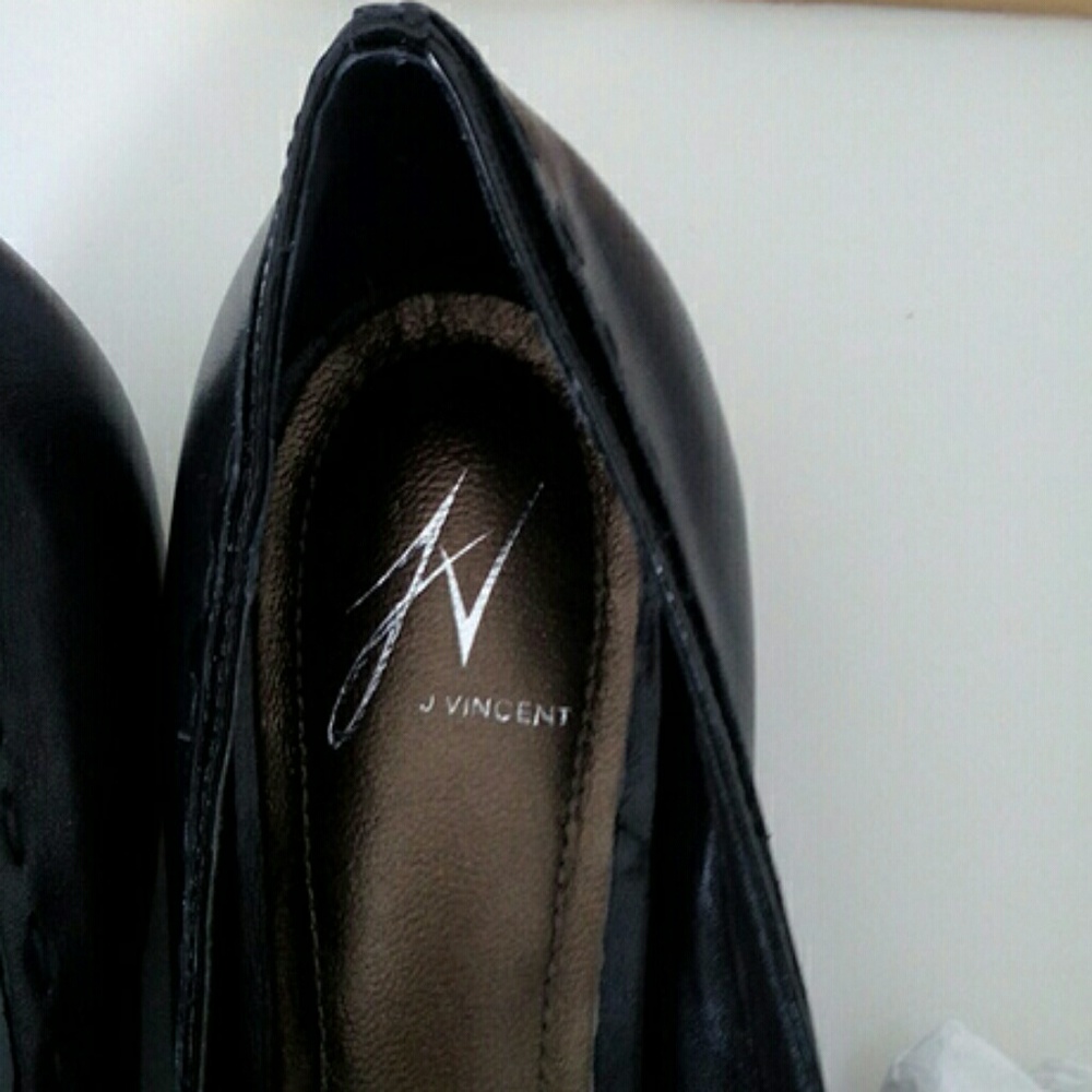 J Vincent Black Patent Leather Flats - 8M women - NWoT - Picture 6 of 12